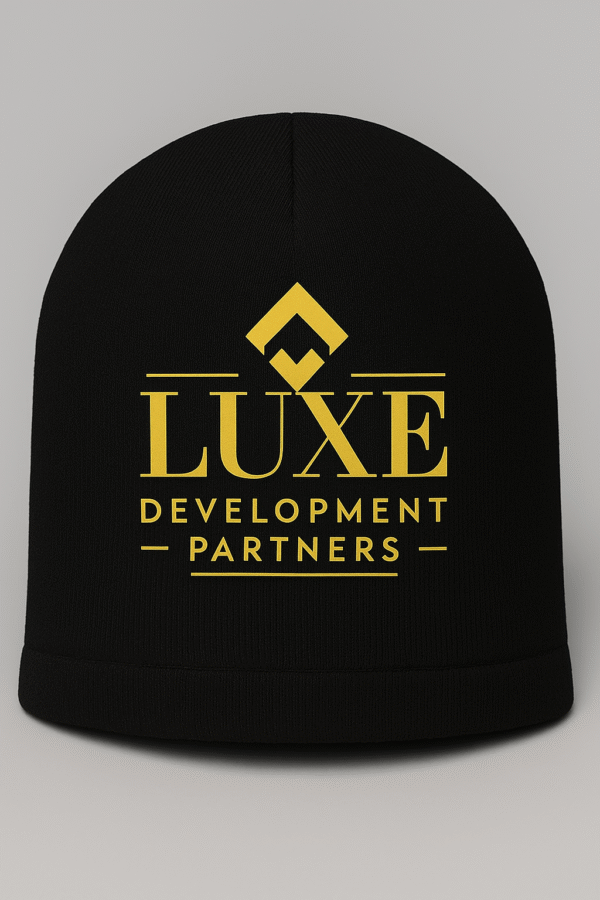 Luxe Development Partners Black Beanie – Gold Logo Edition