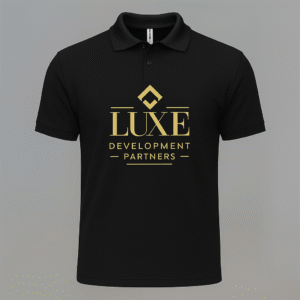 Luxe Development Partners Premium Black Polo Shirt – Gold Logo Edition