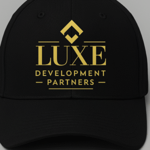 Luxe Development Partners Black Baseball Cap – Gold Logo Edition