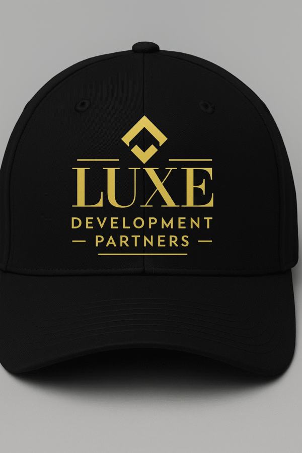 Luxe Development Partners Black Baseball Cap – Gold Logo Edition
